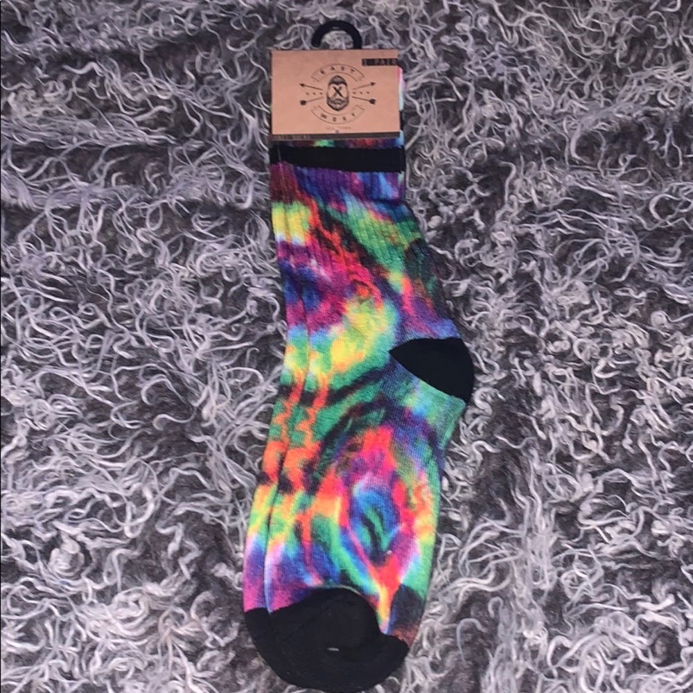 Trippy Rainbow 🌈 tie-die socks.